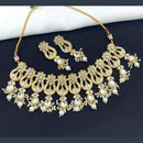 India Art Gold Plated Kundan Stone & Beads Choker Necklace Set