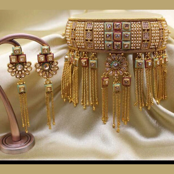 Sai Fashion Copper Ad Stone Necklace Set