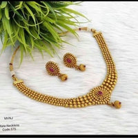 Sai Fashion Gold Plated Pota Stone Necklace Set