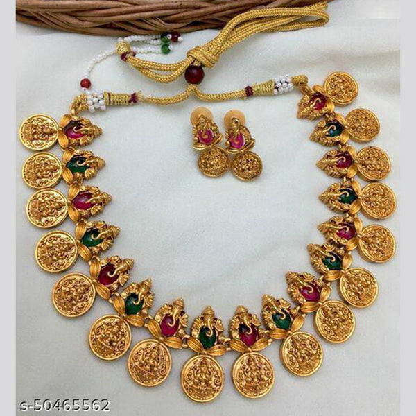 Sai Fashion Gold Plated Temple Necklace Set