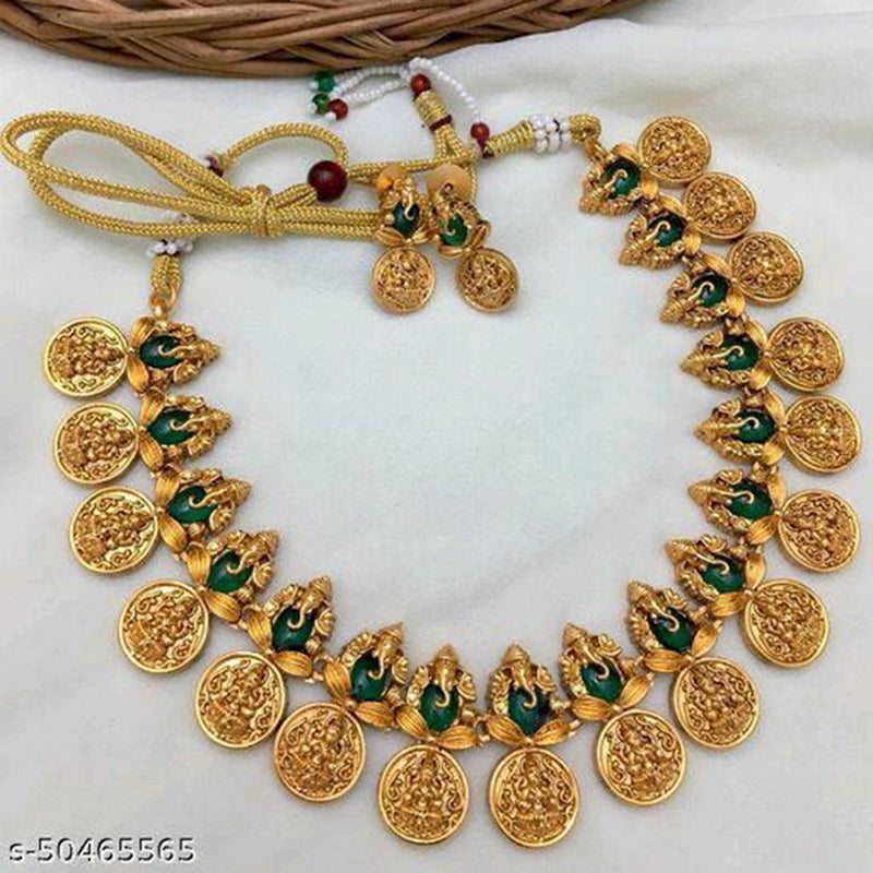 Sai Fashion Gold Plated Temple Necklace Set