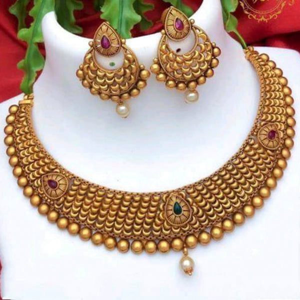 Manisha Jewellery Oxidized Plated Peacock Necklace Set