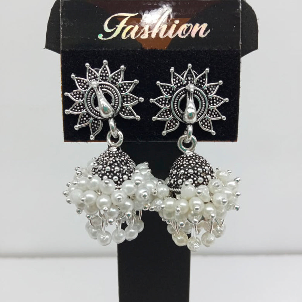 Shagna Silver Plated Pack Of 3 Jhumki Earrings