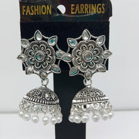 Shagna Silver Plated Pack Of 3 Jhumki Earrings