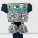 Shagna  Silver Plated Pack Of 6 Jhumki Earrings