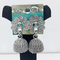 Shagna  Silver Plated Pack Of 6 Jhumki Earrings