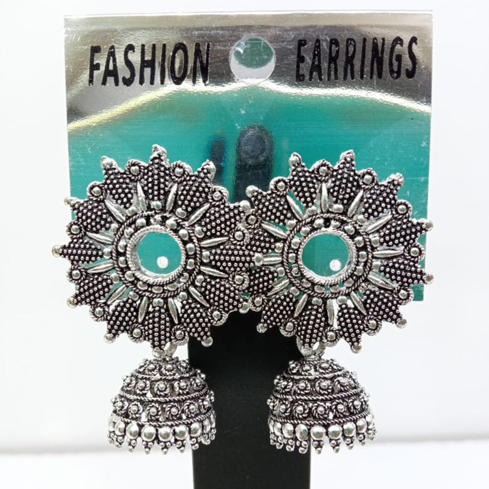 Shagna  Silver Plated Pack Of 6 Jhumki Earrings