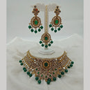 Shagna Gold Plated Austrian Stone & Beads Mirror Necklace Set