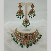 Shagna Gold Plated Austrian Stone & Beads Mirror Necklace Set