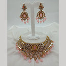 Shagna Gold Plated Austrian Stone & Beads Mirror Necklace Set