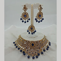 Shagna Gold Plated Austrian Stone & Beads Mirror Necklace Set