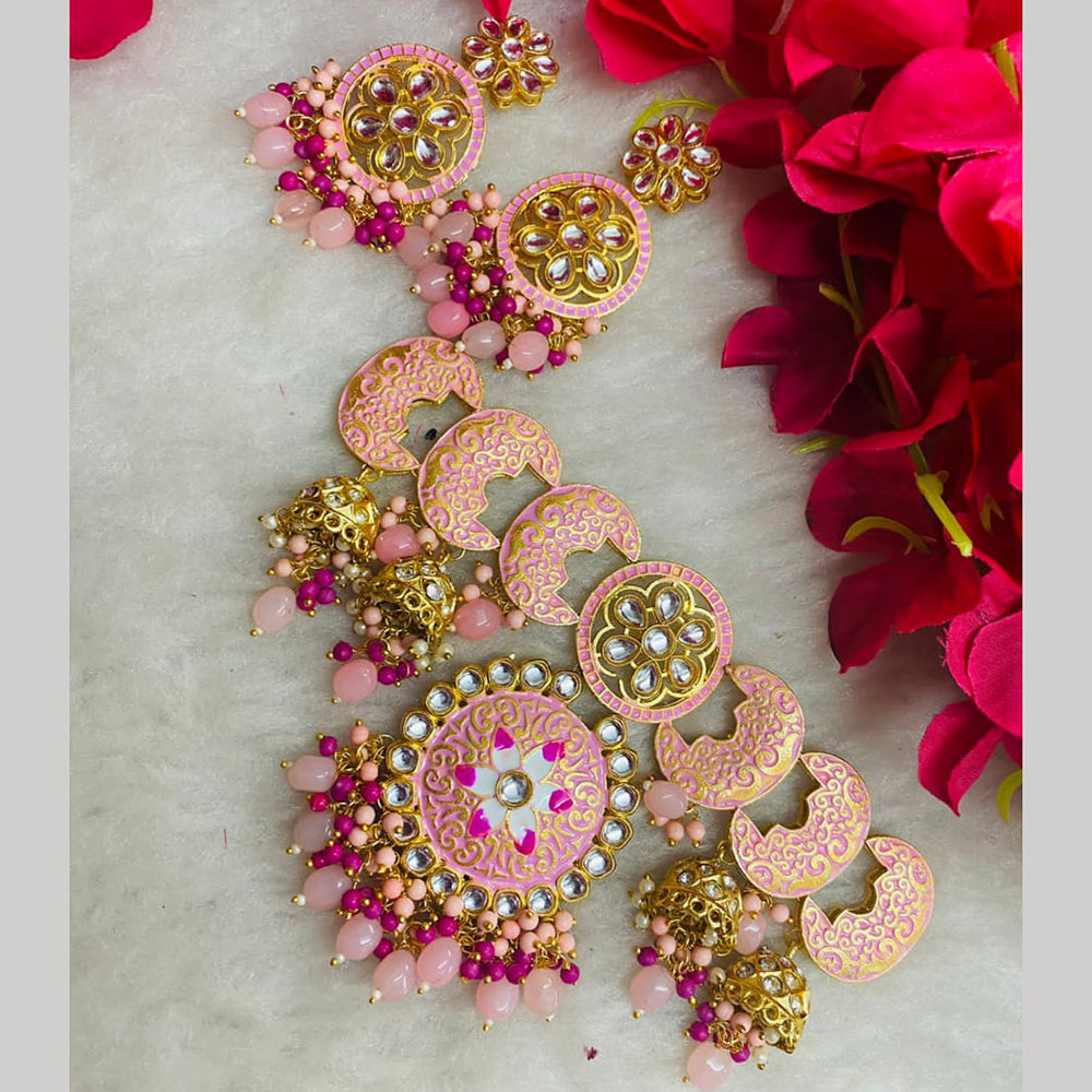 Shagna Gold Plated Meenakari & Kundan Beads Necklace Set