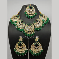Shagna Gold Plated Kundan Stone & Beads Necklace Set