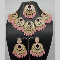 Shagna Gold Plated Kundan Stone & Beads Necklace Set