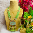 Shagna Gold Plated Meenakari & Kundan Stone & Beads Necklace Set