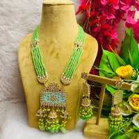 Shagna Gold Plated Meenakari & Kundan Stone & Beads Necklace Set