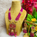 Shagna Gold Plated Meenakari & Kundan Stone & Beads Necklace Set