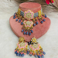 Shagna Gold Plated Meenakari & Kundan Beads Necklace Set