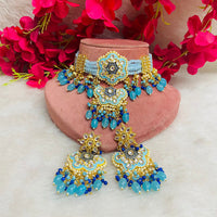 Shagna Gold Plated Meenakari & Kundan Beads Necklace Set