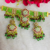 Shagna Gold Plated Meenakari & Kundan Beads Necklace Set