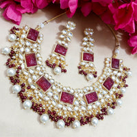 Shagna Gold Plated Meenakari & Kundan Beads Necklace Set