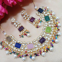 Shagna Gold Plated Meenakari & Kundan Beads Necklace Set