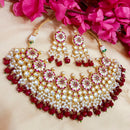 Shagna Gold Plated Kundan And Meenakari & Beads Choker Necklace Set