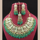 Shagna Gold Plated  Kundan Stone & Beads Choker Necklace Set