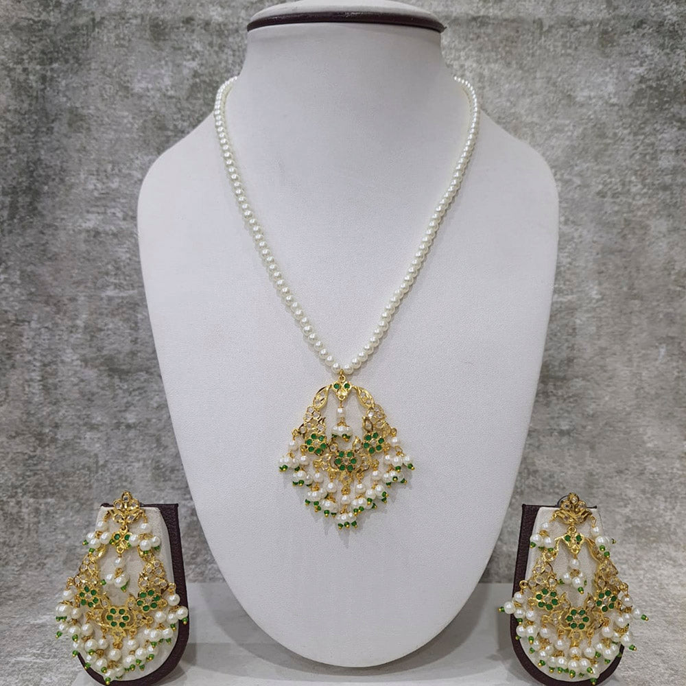 Shagna Gold Plated Ad Stone Necklace Set