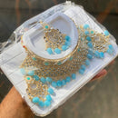 Shagna Gold Plated Kundan & Austrian Stone & Beads Choker Necklace Set