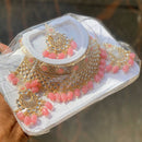 Shagna Gold Plated Kundan & Austrian Stone & Beads Choker Necklace Set