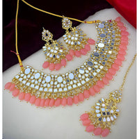 Shagna Gold Plated Austrian Stone & Mirror Choker Necklace Set