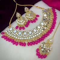 Shagna Gold Plated Austrian Stone & Mirror Choker Necklace Set