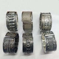 SK Creations Silver Plated Pack Of 6 Openable Kada For Women ( assorted design )