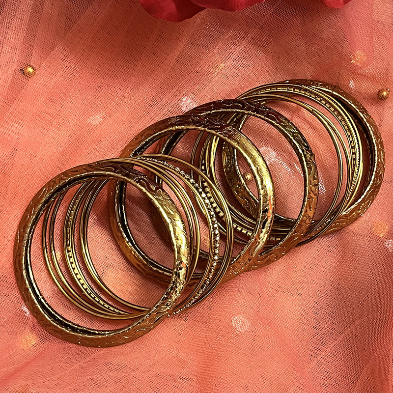 Yaalz Threaded Party wear Bangles Collection in Gold & Orange Color(s)