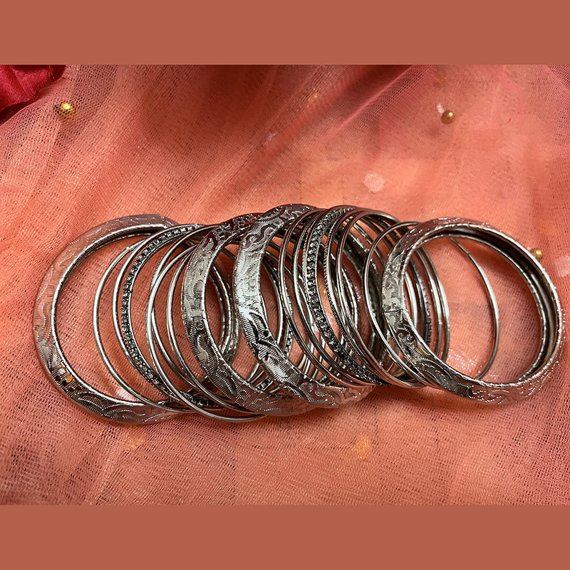 Silver colour metal on sale bangles