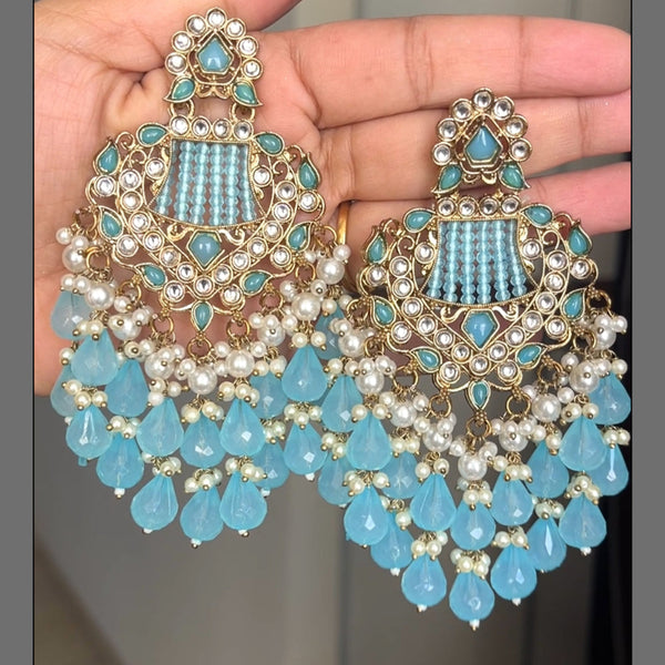 ShringarStreet Gold Plated Kundan Heavy Dangler Earrings