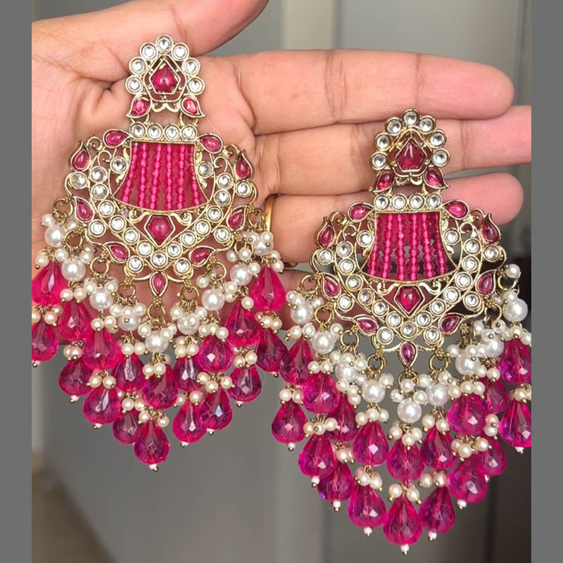 ShringarStreet Gold Plated Kundan Heavy Dangler Earrings