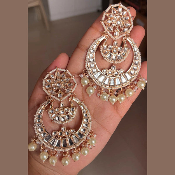 Shringarstreet Gold Plated Kundan Stone Dangler Earrings
