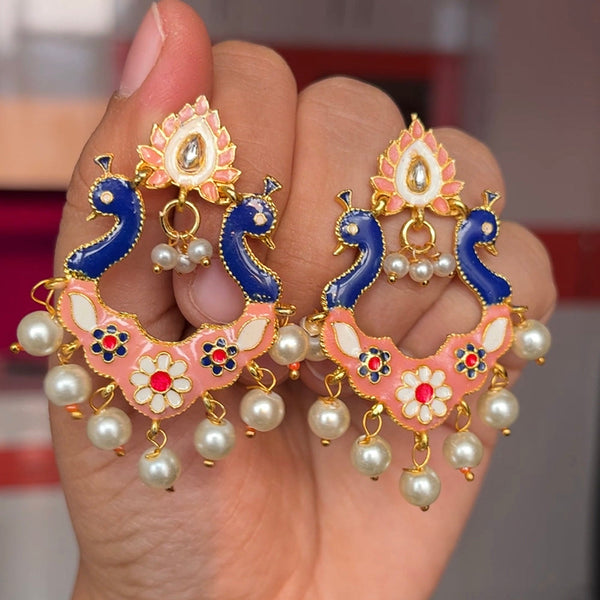 Shringarstreet Gold Plated Meenakari Dangler Earrings