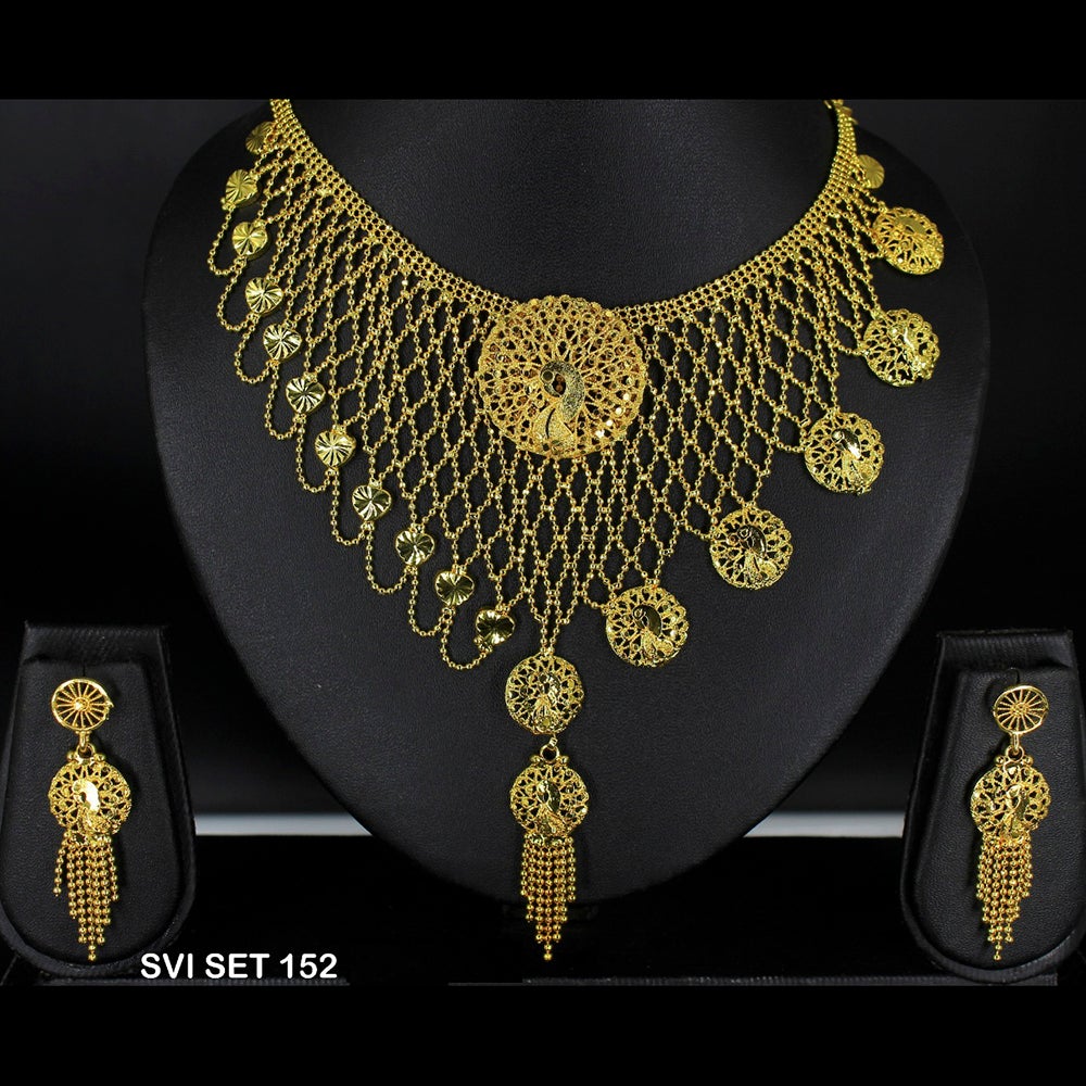 Mahavir Forming Gold Necklace Set   - SVI SET 152