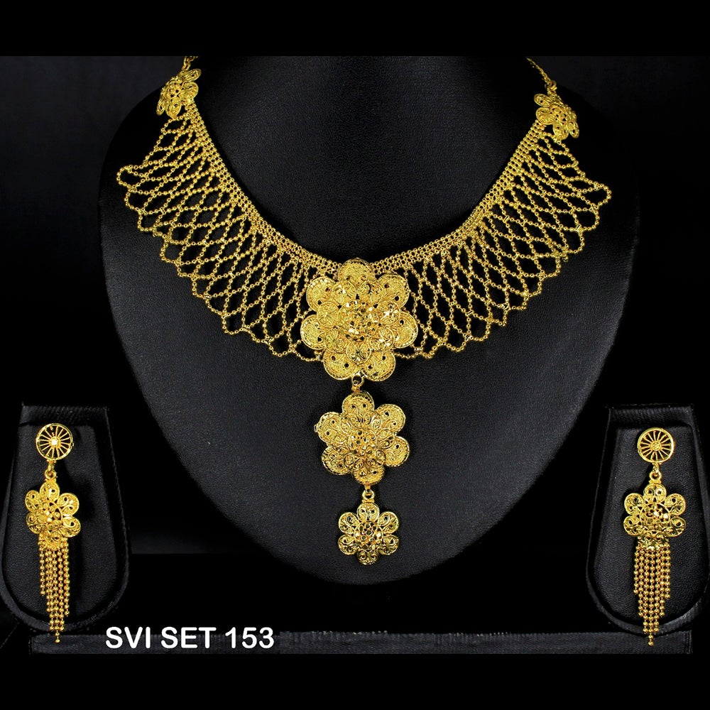 Mahavir Forming Gold Necklace Set   - SVI SET 153