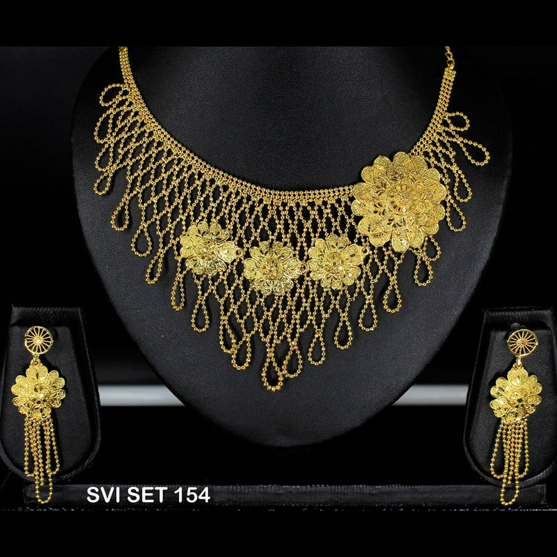Mahavir Forming Gold Necklace Set   - SVI SET 154