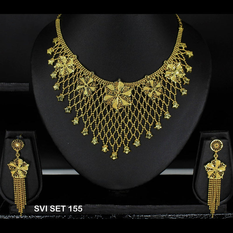Mahavir Forming Gold Necklace Set   - SVI SET 155