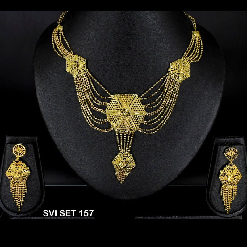 Mahavir Forming Gold Necklace Set   - SVI SET 157