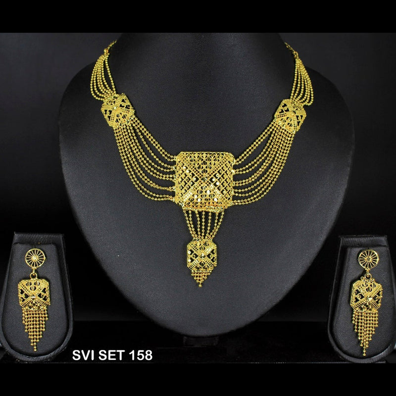 Mahavir Forming Gold Necklace Set   - SVI SET 158