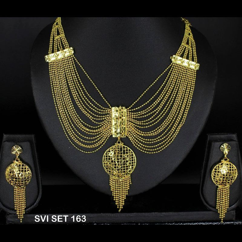 Mahavir Forming Gold Necklace Set   - SVI SET 163