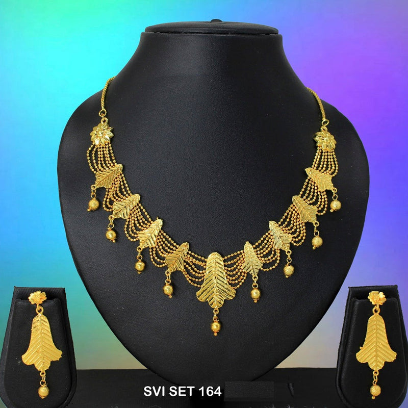 Mahavir Forming Gold Necklace Set   - SVI SET 164
