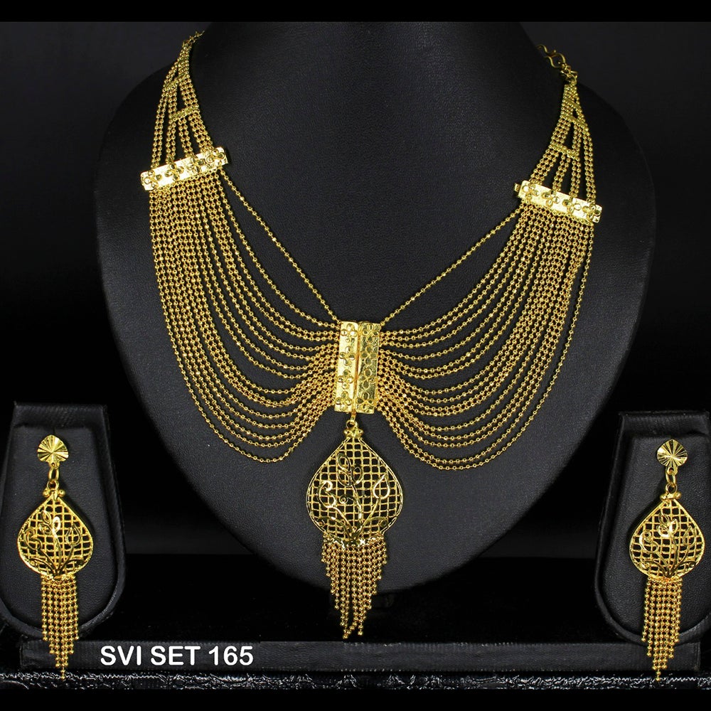 Mahavir Forming Gold Necklace Set   - SVI SET 165