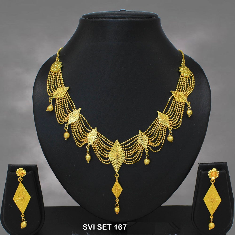 Mahavir Forming Gold Necklace Set   - SVI SET 167